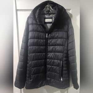🌷Calvin Klein Black Hooded Puffer Jacket